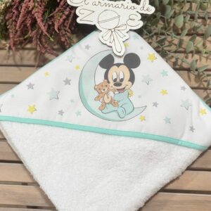 Capa de baño Mickey luna agua marina