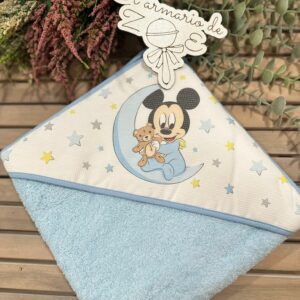 Capa de baño Mickey luna azul