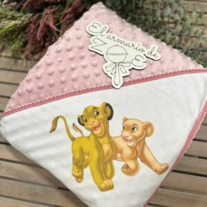 Manta Rey León rosa