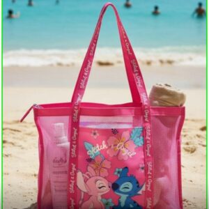 Bolso de playa Stich rosa