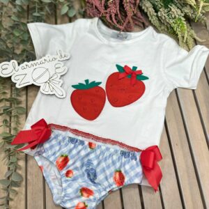 Conjunto bañador fresa
