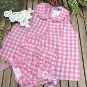 Conjunto camisa Vichy rosa